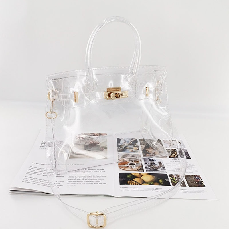 Women's Clear Stadium Approved Top Handle Bags with Shoulder Strap