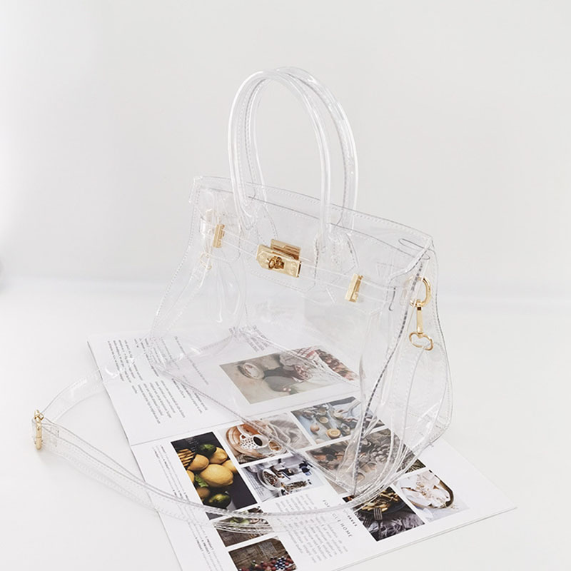 Women's Clear Stadium Approved Top Handle Bags with Shoulder Strap