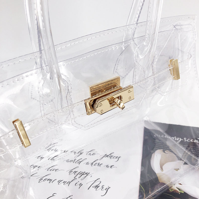 Women's Clear Stadium Approved Top Handle Bags with Shoulder Strap