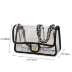 Women's Clear Stadium Approved Chain Flap Crossbody Bag