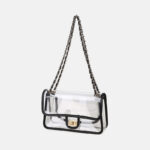 Women's Clear Stadium Approved Chain Flap Crossbody Bag