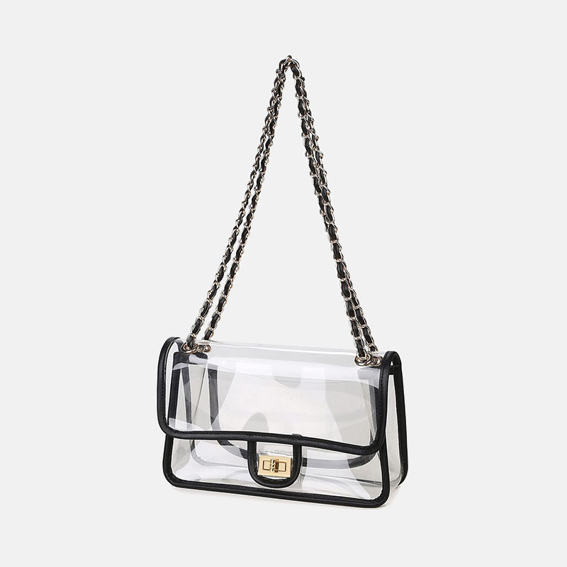 Women's Clear Stadium Approved Chain Flap Crossbody Bag