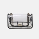 Women's Clear Stadium Approved Chain Flap Crossbody Bag