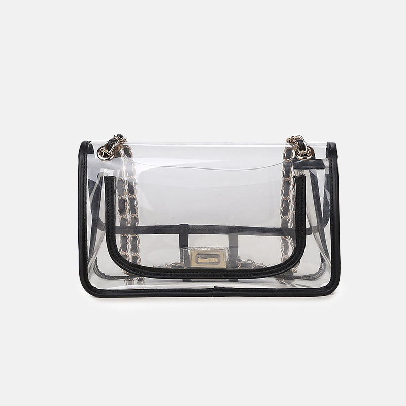 Women's Clear Stadium Approved Chain Flap Crossbody Bag