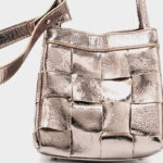 Women's Cracked Oil Wax Full-Grain Leder Crossbody Schulter Woven Bucket Handtasche