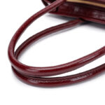Women's Cracked Waxed Vegan Leather Boston Baguette Bag with Crossbody Shoulder Strap