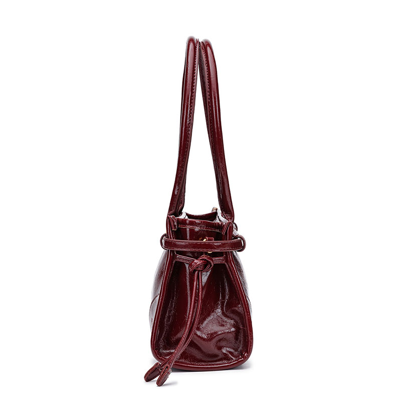 Women's Cracked Waxed Vegan Leather Boston Baguette Bag with Crossbody Shoulder Strap