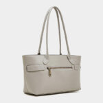 Women's Full-Grain Leather Buckle Shoulder Tote Bag