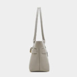 Women's Full-Grain Leather Buckle Shoulder Tote Bag