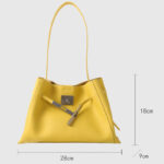 Women's Full-Grain Leather Crossbody Shoulder Hobo Bag with Silver Lock