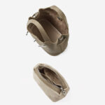 Women's Full-Grain Leather Drawstring Buckle Bucket Handbags with Shoulder Crossbody Strap
