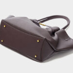 Women's Full-Grain Leather Drawstring Buckle Wing-Shaped Large Shoulder Tote Bag