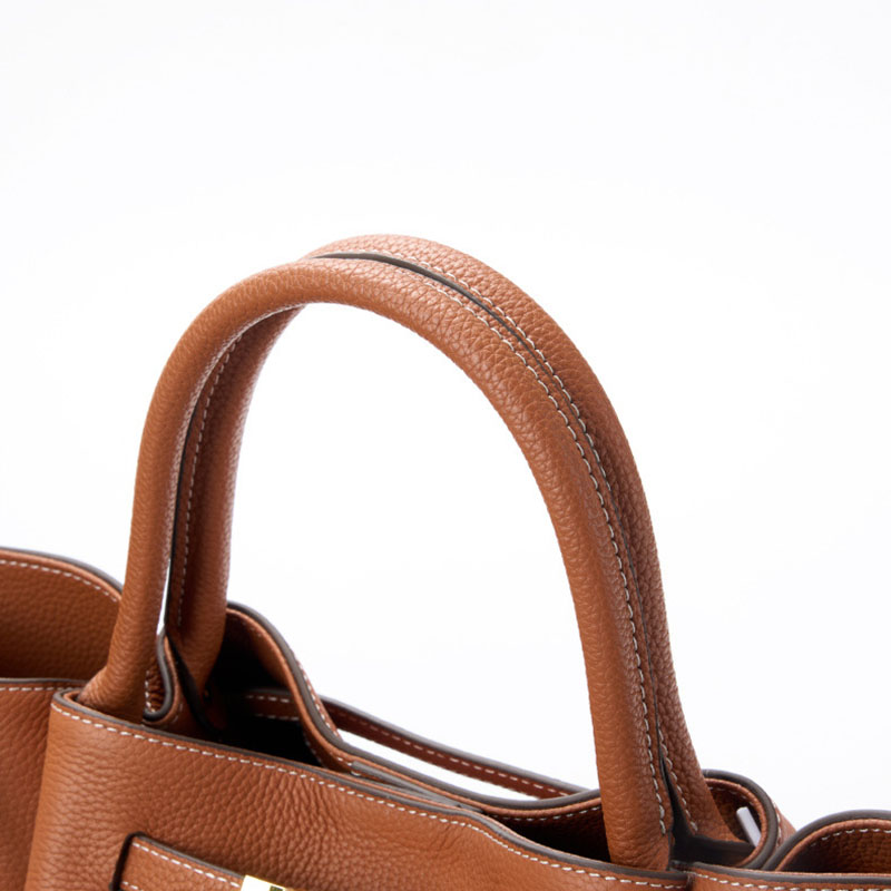 Sac fourre-tout en cuir pleine fleur avec cordon de serrage et bandoulière pour femmes