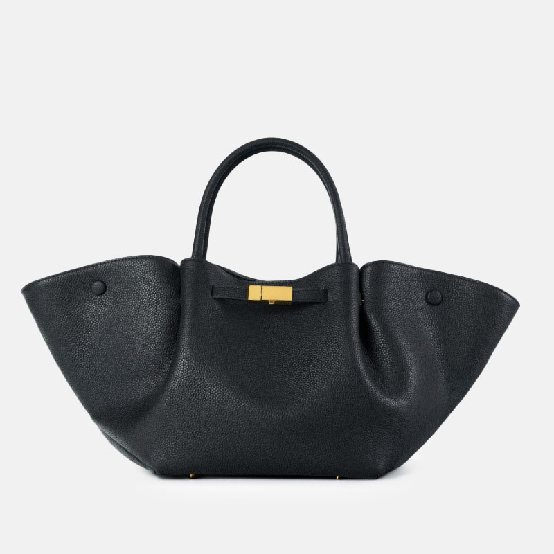 Sac fourre-tout en cuir pleine fleur avec cordon de serrage et bandoulière pour femmes