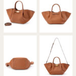 Sac fourre-tout en cuir pleine fleur avec cordon de serrage et bandoulière pour femmes