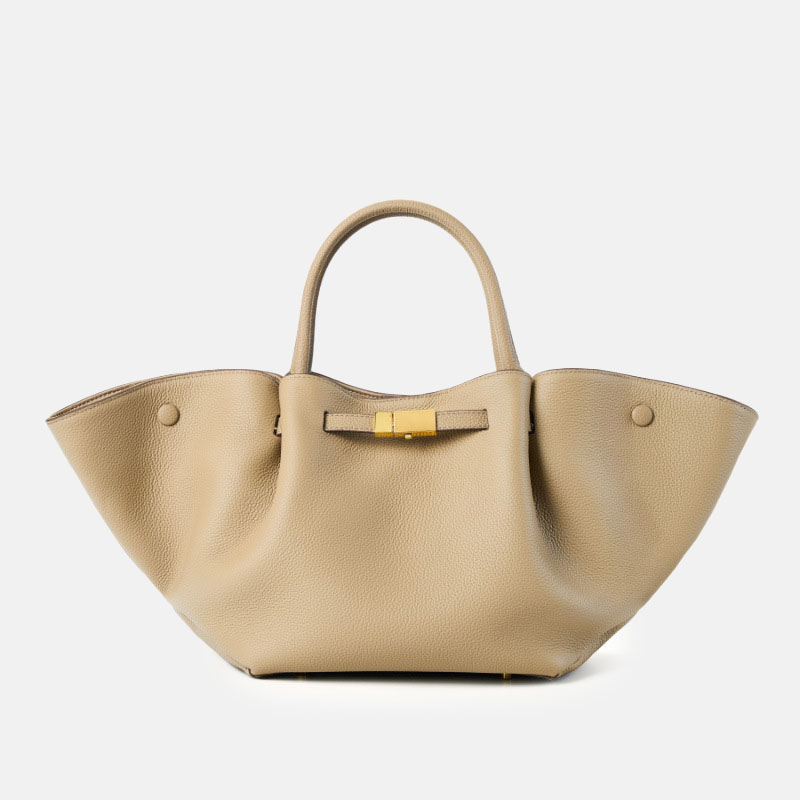 Sac fourre-tout en cuir pleine fleur avec cordon de serrage et bandoulière pour femmes