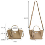 Women's Full-Grain Leather Heart Charm Winged Tote Bag with Crossbody Shoulder Strap