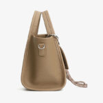 Women's Full-Grain Leather Heart Charm Winged Tote Bag with Crossbody Shoulder Strap