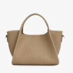 Women's Full-Grain Leather Heart Charm Winged Tote Bag with Crossbody Shoulder Strap