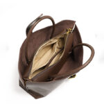 Women's Full-Grain Leather Lock Buckle Tote Bag with Crossbody Shoulder Strap