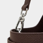 Women's Full-Grain Leather Studded Drawstring Tote Bag with Crossbody Shoulder Strap