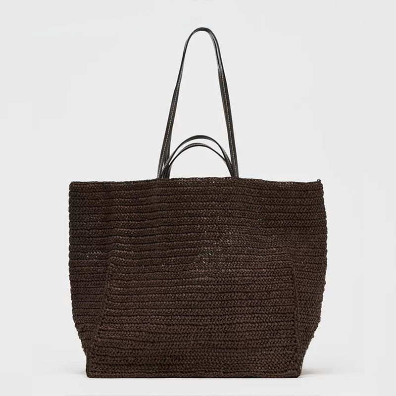 Women's Large Straw Woven Shoulder Tote