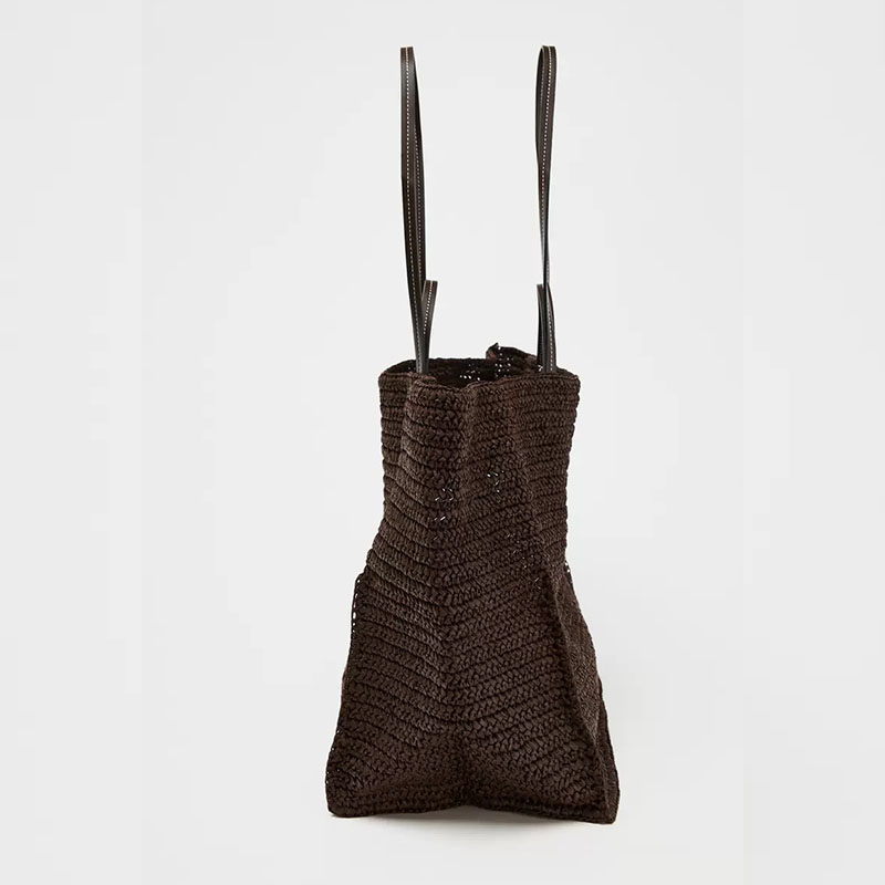 Women's Large Straw Woven Shoulder Tote