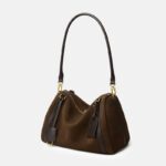 Sac à bandoulière en cuir pour femmes avec fermeture à glissière et bandoulières