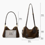 Sac à bandoulière en cuir pour femmes avec fermeture à glissière et bandoulières