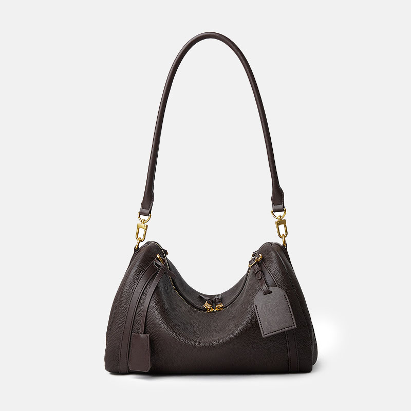 Sac à bandoulière en cuir pour femmes avec fermeture à glissière et bandoulières