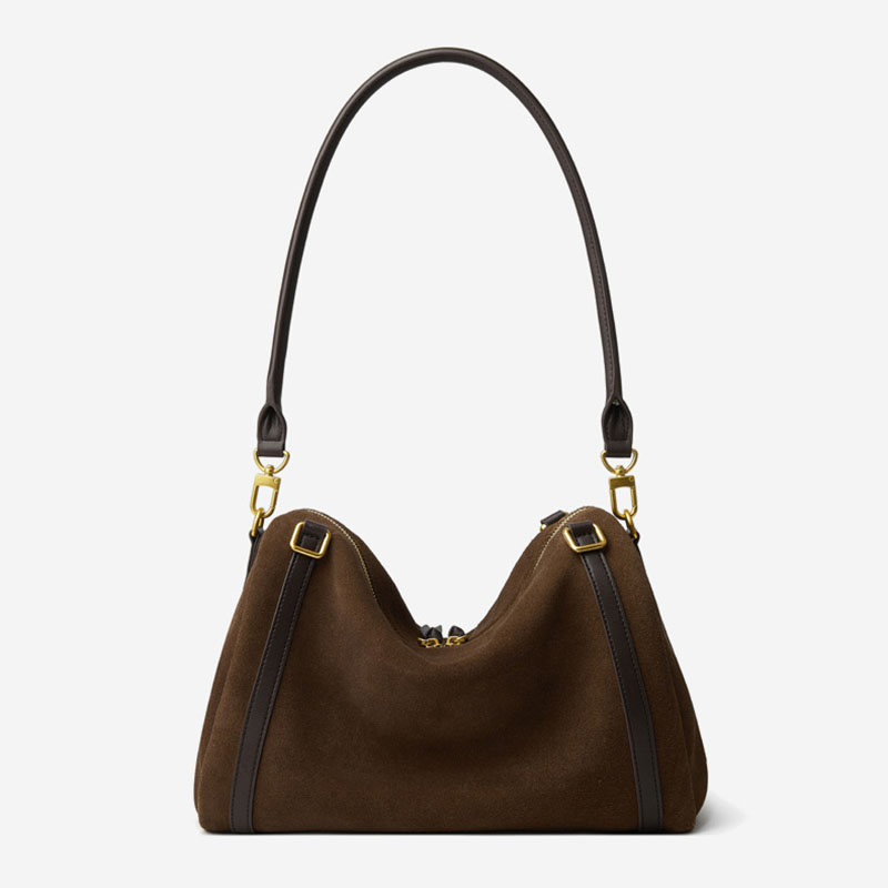 Sac à bandoulière en cuir pour femmes avec fermeture à glissière et bandoulières
