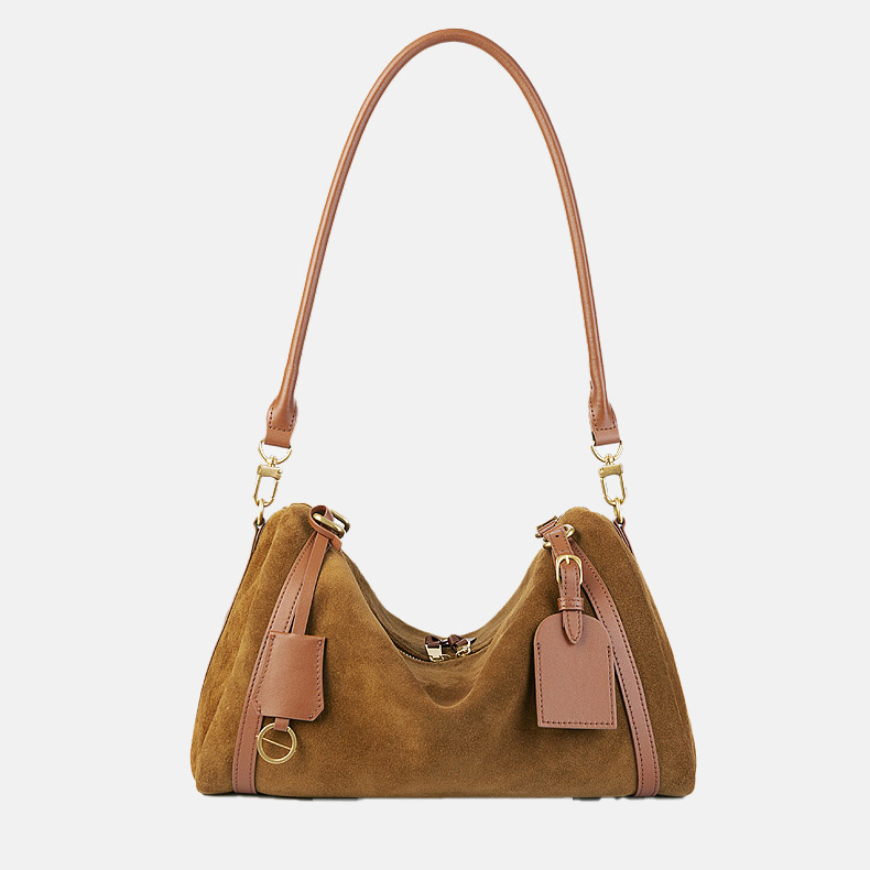 Sac à bandoulière en cuir pour femmes avec fermeture à glissière et bandoulières