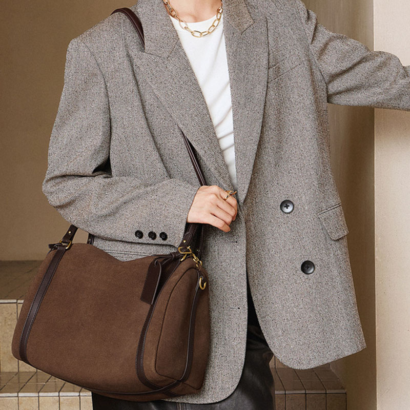 Sac à bandoulière en cuir pour femmes avec fermeture à glissière et bandoulières