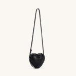 Women's Vegan Leather Heart-Shaped Zipper Shoulder Crossbody Bag