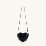 Women's Vegan Leather Heart-Shaped Zipper Shoulder Crossbody Bag