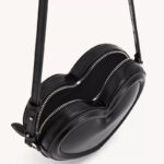 Women's Vegan Leather Heart-Shaped Zipper Shoulder Crossbody Bag
