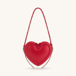 Women's Vegan Leather Heart-Shaped Zipper Shoulder Crossbody Bag