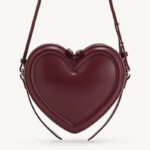 Women's Vegan Leather Heart-Shaped Zipper Shoulder Crossbody Bag