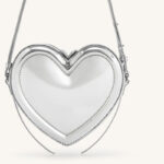 Women's Vegan Leather Heart-Shaped Zipper Shoulder Crossbody Bag