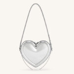 Women's Vegan Leather Heart-Shaped Zipper Shoulder Crossbody Bag