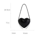 Women's Vegan Leather Heart-Shaped Zipper Shoulder Crossbody Bag