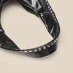 Women's Vegan Leather Studded Shoulder Hobo Bag