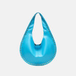Women's Vegan Leather Studded Shoulder Hobo Bag
