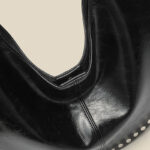 Women's Vegan Leather Studded Shoulder Hobo Bag