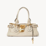 Women's Vegan Leather Studs Boston Handbag with Large Lock
