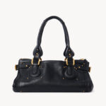 Women's Vegan Leather Studs Boston Handbag with Large Lock