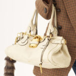 Women's Vegan Leather Studs Boston Handbag with Large Lock