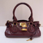 Women's Vegan Leather Studs Boston Handbag with Large Lock