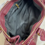 Women's Vegan Leather Studs Boston Handbag with Large Lock