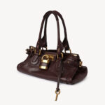 Women's Vegan Leather Studs Boston Handbag with Large Lock